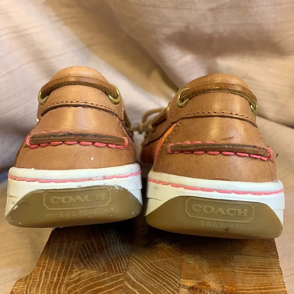 Coach almost NEW leather/canvas slide in loafers